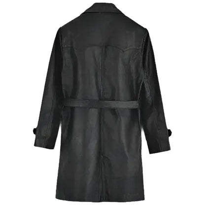 Classic Vintage Leather Trench Coat-1