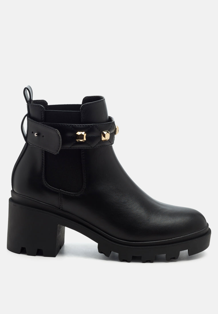 Cleopa Metallic Stud Embellished Chelsea Boots-0