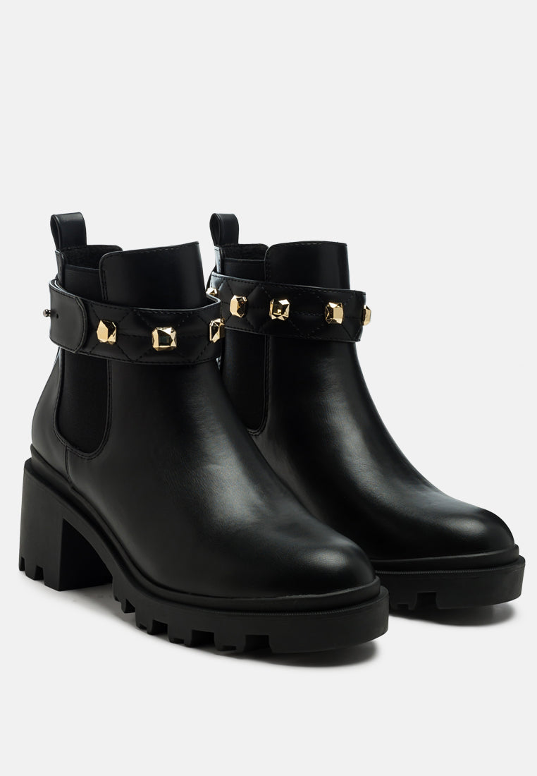 Cleopa Metallic Stud Embellished Chelsea Boots-2