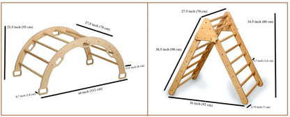 Climbing Triangle - Arch / Rocker with Jungle Pillow | Foldable Montessori Climbing Set-4