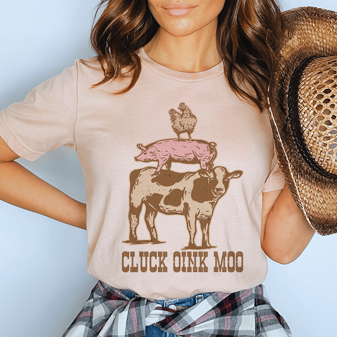 Cluck Oink Moo Tee-0