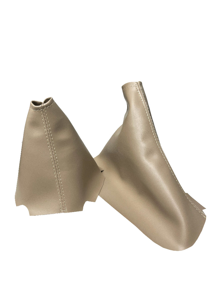 Cashmere Tan Leather Emergency Brake & Shift Boot Cover For 2005-2013 Chevy Corvette C6-0