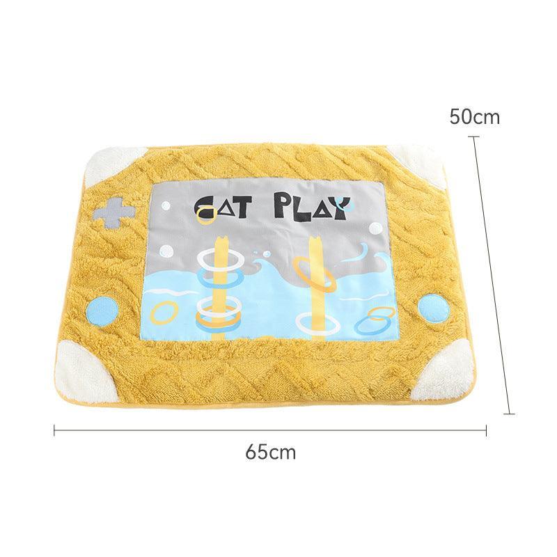 Cozy Cave Cat Bed: Arctic Velvet Game Console-2