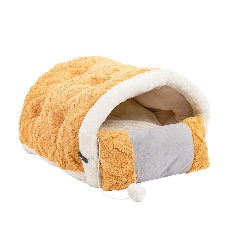 Cozy Cave Cat Bed: Arctic Velvet Game Console-3