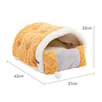 Cozy Cave Cat Bed: Arctic Velvet Game Console-1