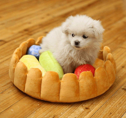 Cozy Fruit Tart Pet Bed - A Sweet Retreat For Your Furry Friends-1