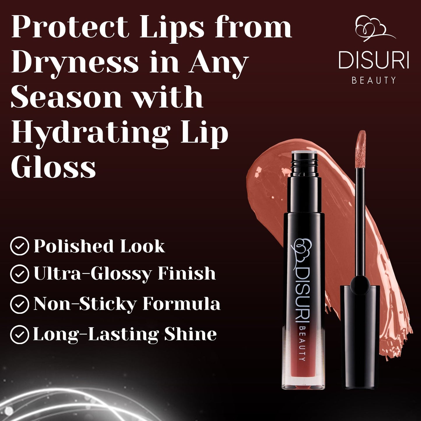 DISURI Beauty Glossy Blast Lip Gloss - Hot Cocoa-3