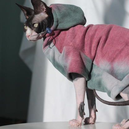 Cozy Pet Lovers' Tie-Dye Hooded Sweater For Autumn And Winter-2