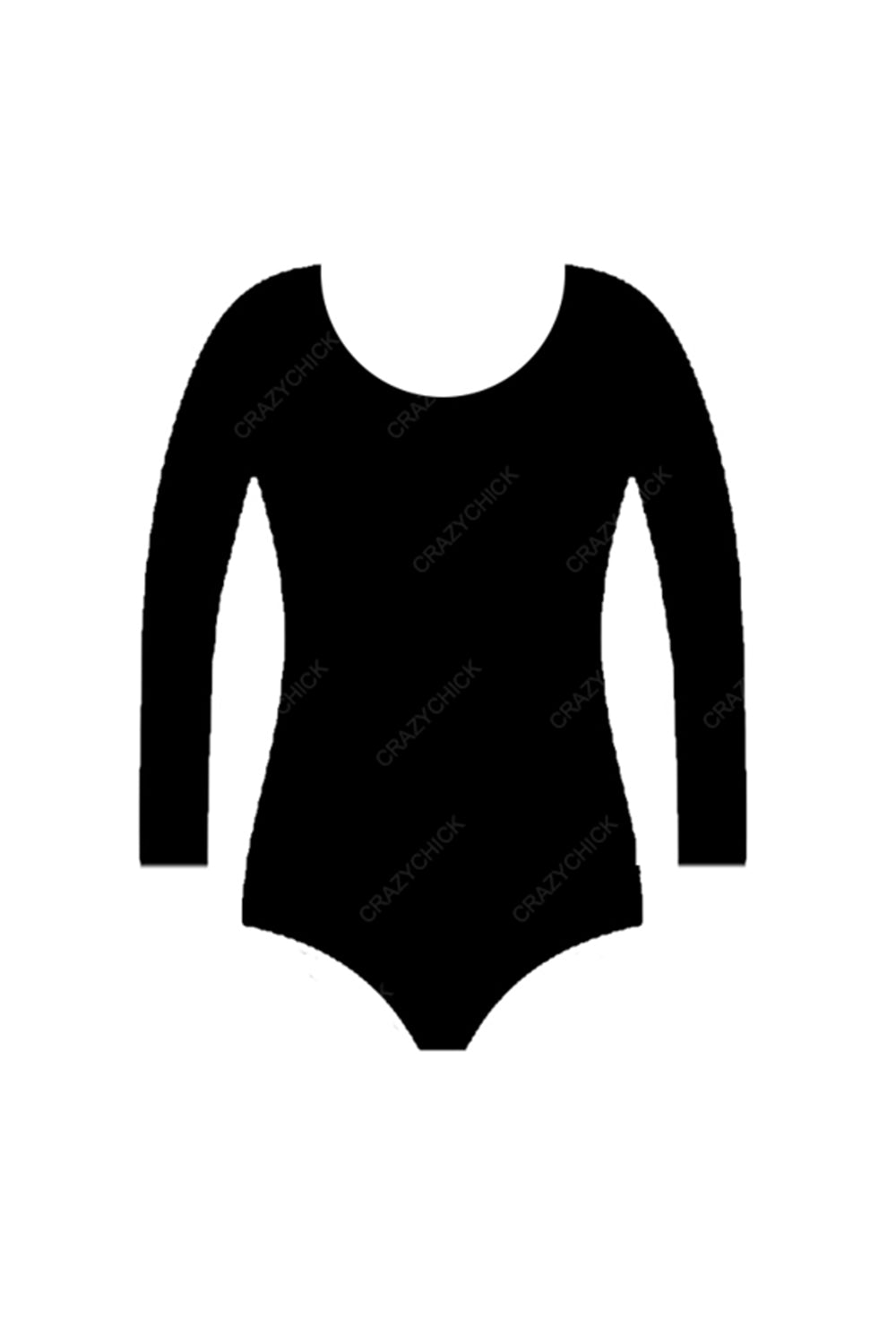 Crazy Chick Girls Cotton Full Sleeve Black Leotard-0