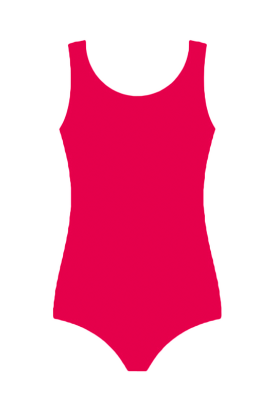 Crazy Chick Girls Cotton Wide Strap Sleeveless Pink Leotard-0