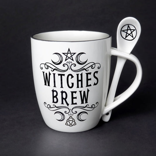 Crescent Witches Brew Mug Tea Cup and Spoon-0