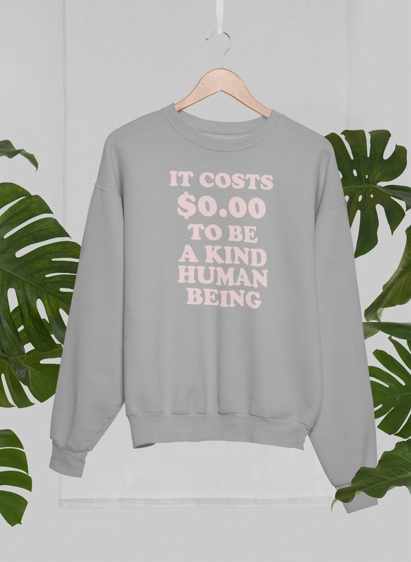 It Costs $0.00 To Be A Kind Human Being Sweat Shirt-2