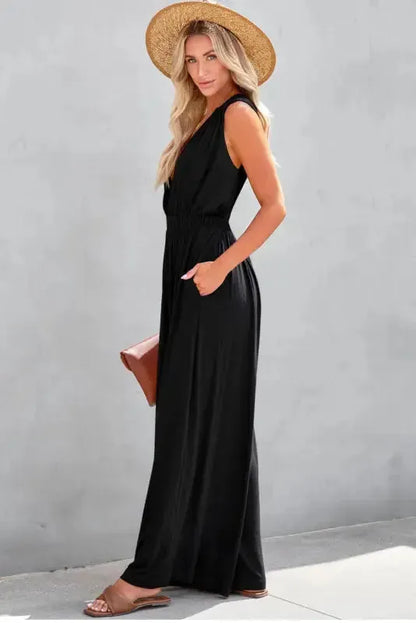 Crisscross Wide Leg Backless Jumpsuit-2