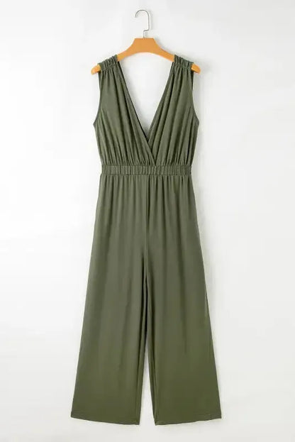 Crisscross Wide Leg Backless Jumpsuit-5