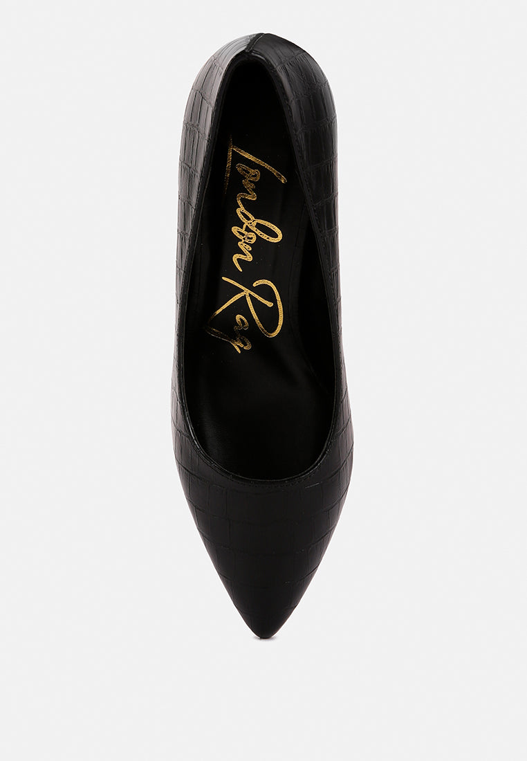 Emersyn Croc Block Heel Pump Shoes-4
