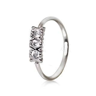 316L Stainless Steel Synthetic Triple CZ Cartilage Earring / Nose Hoop Ring-2
