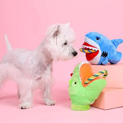 Cuddly Critter Plush Dog Toy - Monster Shark-2