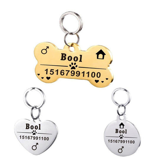 Custom Engraved Stainless Steel Pet Id Tag-0