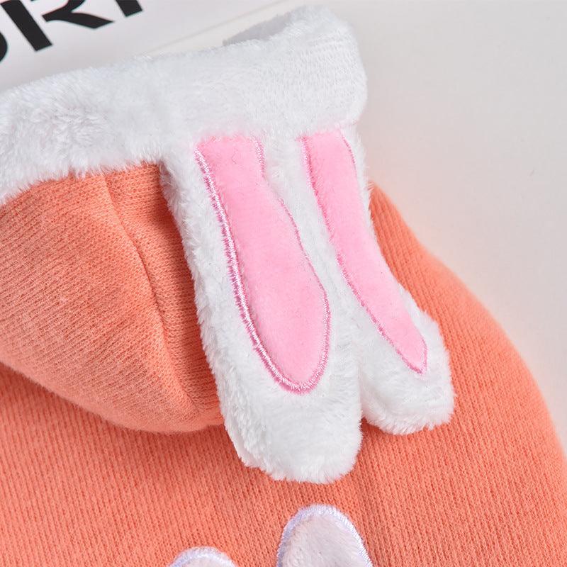 Cute Bunny-Printed Pet Jacket: Keep Your Furry Friend Warm And Stylish!-1