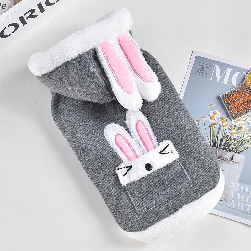 Cute Bunny-Printed Pet Jacket: Keep Your Furry Friend Warm And Stylish!-5