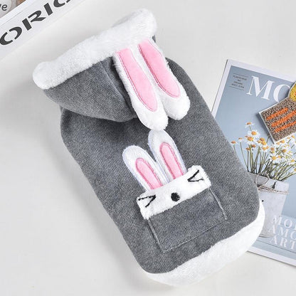 Cute Bunny-Printed Pet Jacket: Keep Your Furry Friend Warm And Stylish!-5