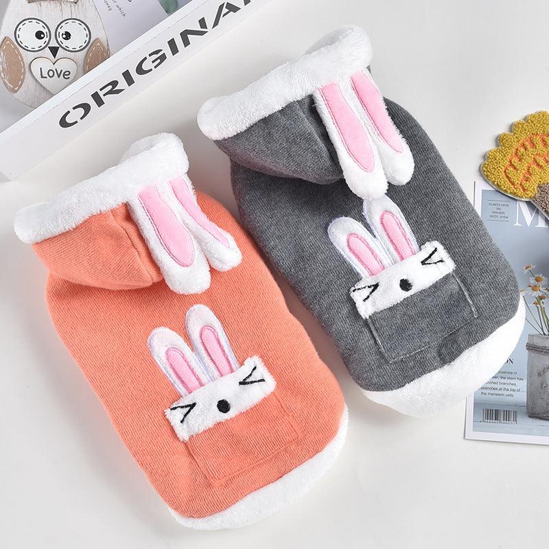 Cute Bunny-Printed Pet Jacket: Keep Your Furry Friend Warm And Stylish!-2