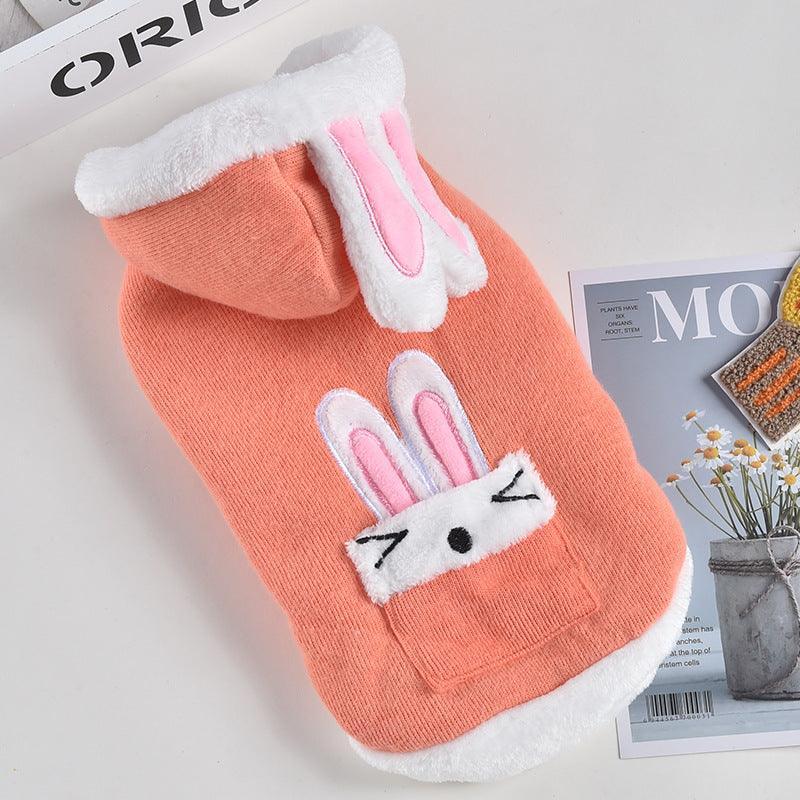 Cute Bunny-Printed Pet Jacket: Keep Your Furry Friend Warm And Stylish!-0