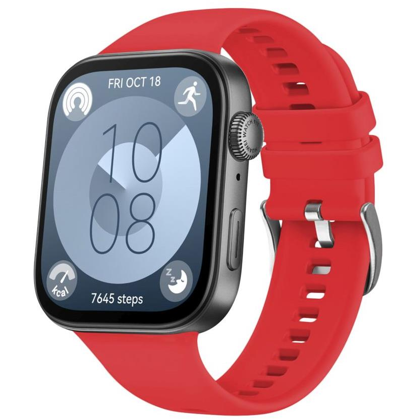FIXED Silicone Strap Huawei Watch FIT 3 - piros (FIXSSTB-1388-RD)-0