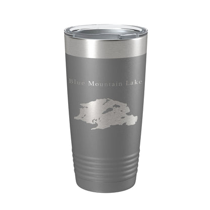 Blue Mountain Lake Map Tumbler Travel Mug Insulated Laser Engraved Coffee Cup New York 20 oz-16