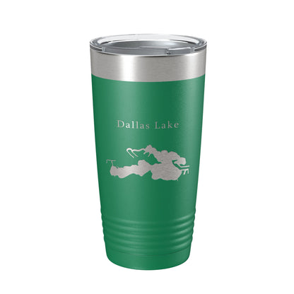 Dallas Lake Map Tumbler Travel Mug Insulated Laser Engraved Coffee Cup Indiana 20 oz-9