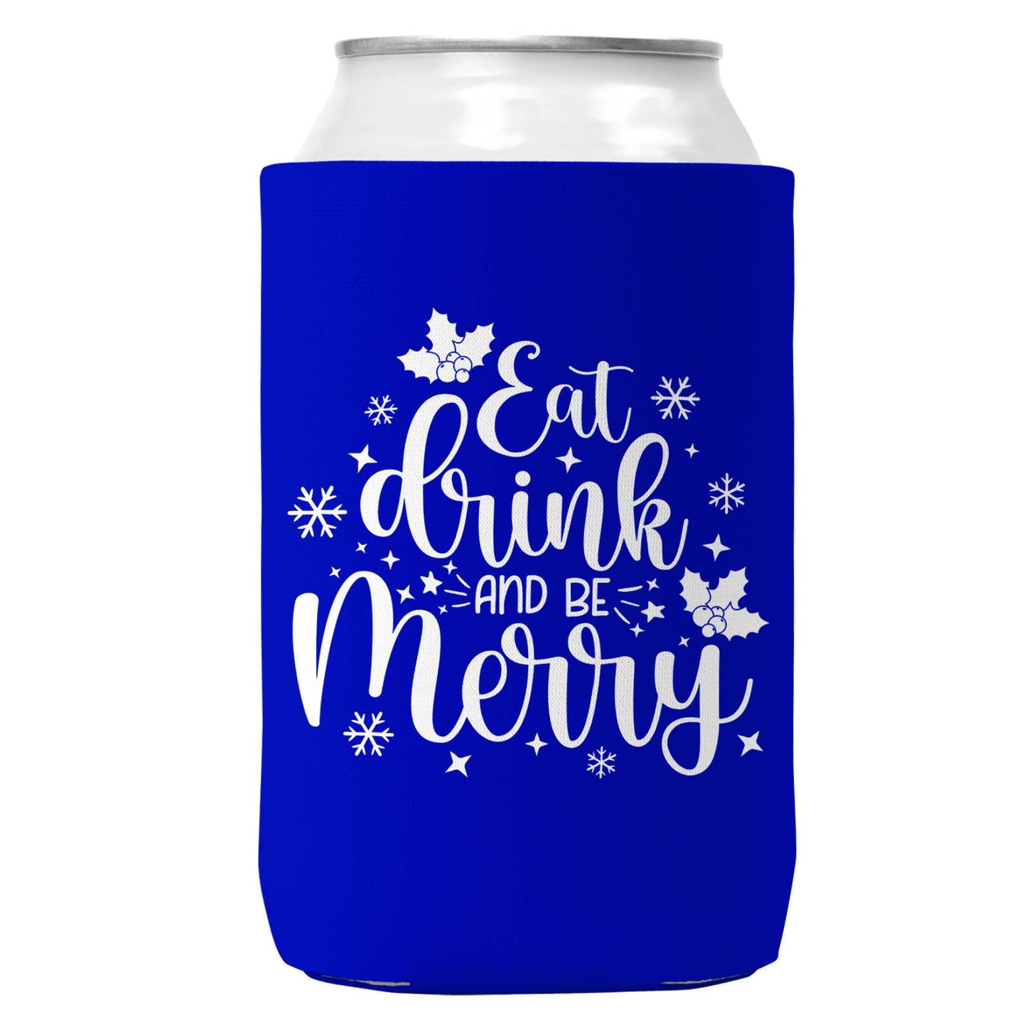 Eat Drink & Be Merry Can Christmas Coozie Can Cooler 12oz-2
