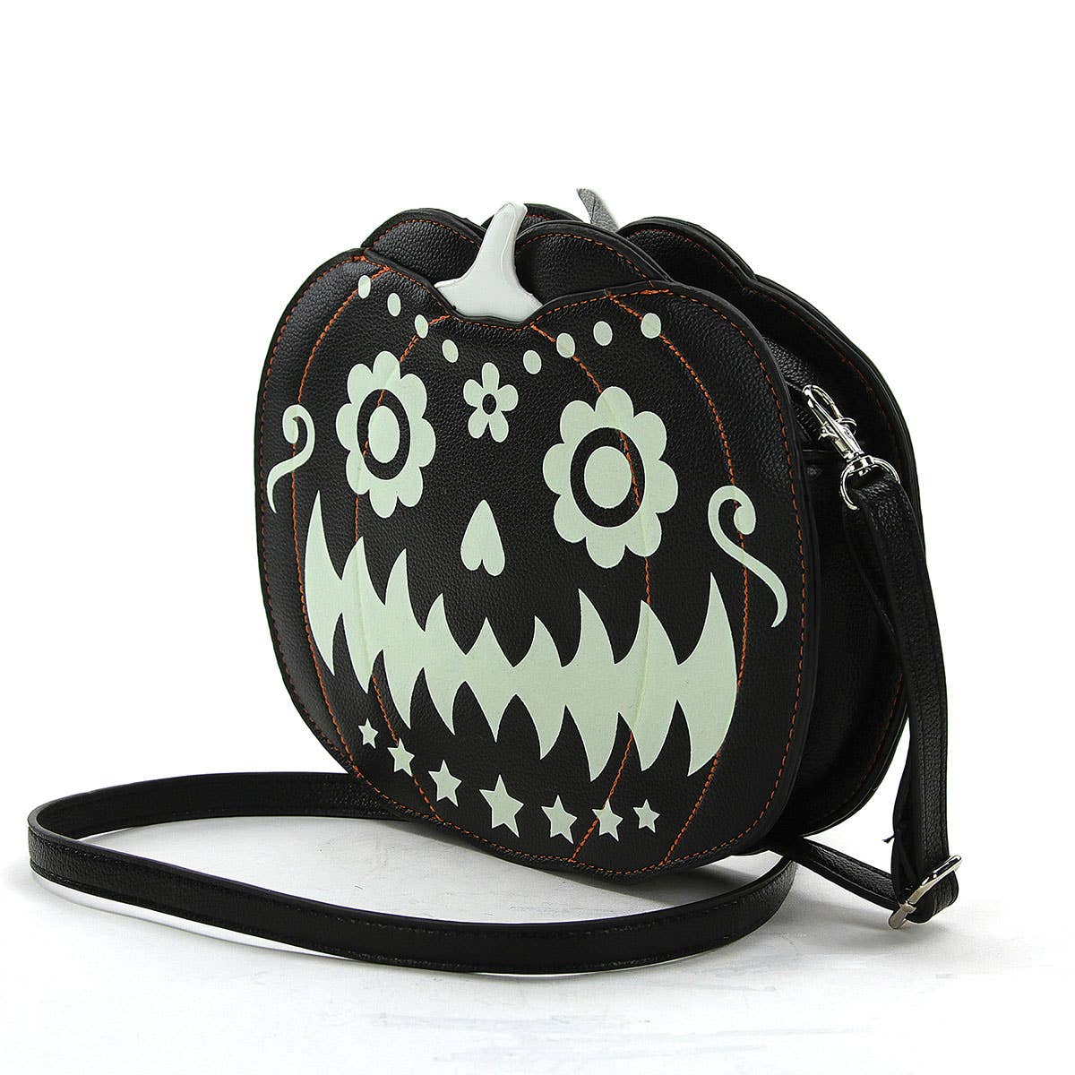 Glow in the Dark Jack-O-Lantern Crossbody Bag-3