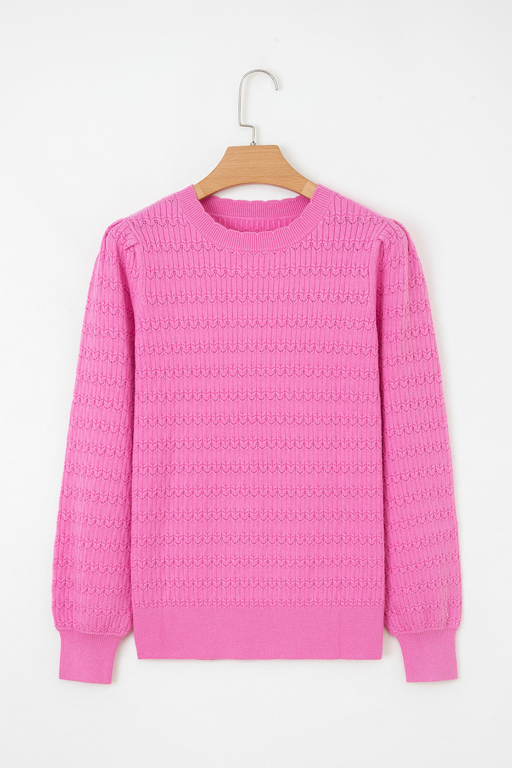 Kay Knit Ribbed Cuffs Crew Neck Sweater-0