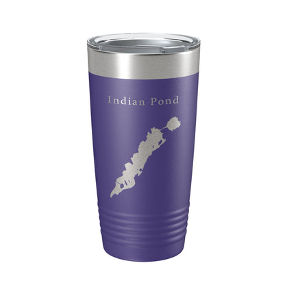 Indian Pond Tumbler Lake Map Travel Mug Insulated Laser Engraved Coffee Cup Maine 20 oz-15