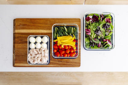 Glass Food Storage Containers - 6 Piece (3 Containers + 3 Lids) Rectangular Nesting Space-Saving Set-3