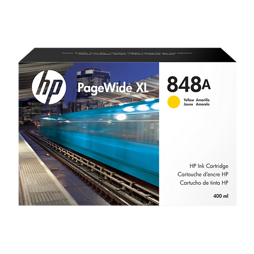 HP 848A 400-ml (F9J85A) Yellow PageWide XL Ink Cartridge-0