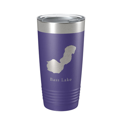 Bass Lake Map Tumbler Travel Mug Insulated Laser Engraved Coffee Cup Indiana 20 oz-15