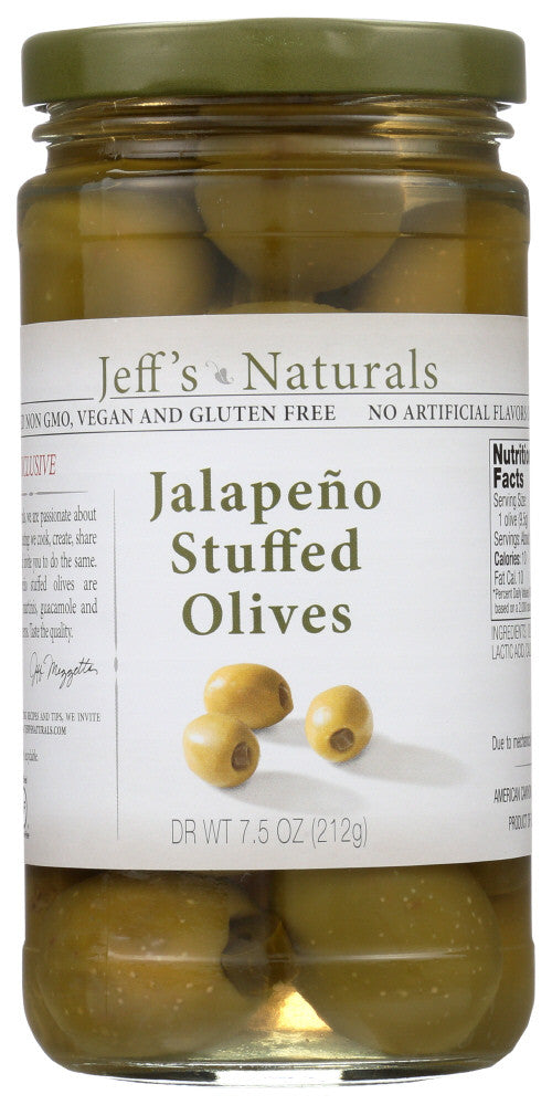 Jeff's Naturals Jalapeno Stfd Olives (6x7.5OZ )-0