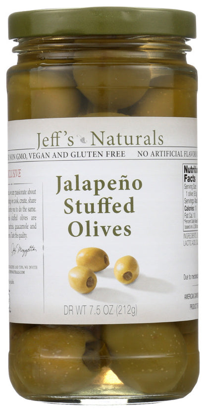 Jeff's Naturals Jalapeno Stfd Olives (6x7.5OZ )-0