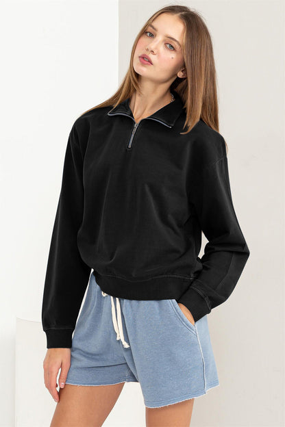 HYFVE Half Zip Drop Shoulder Sweatshirt-0