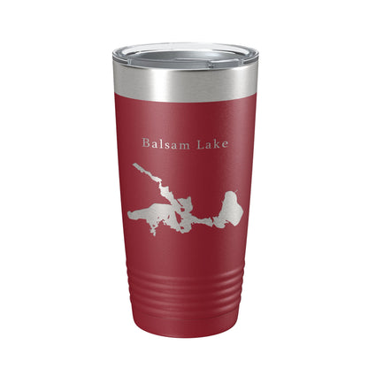 Balsam Lake Map Tumbler Travel Mug Insulated Laser Engraved Coffee Cup Wisconsin 20 oz-18