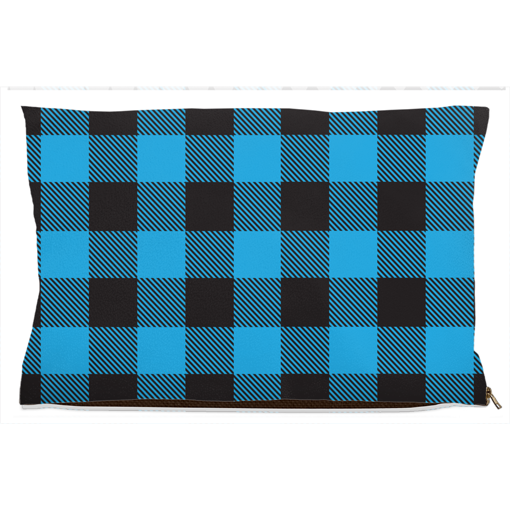 Buffalo Plaid Blue Dog Bed-1
