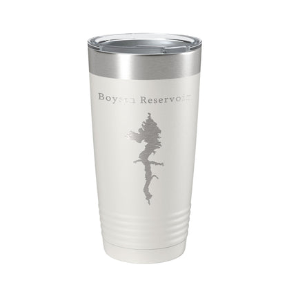 Boysen Reservoir Tumbler Lake Map Travel Mug Insulated Laser Engraved Coffee Cup Wyoming 20 oz-1