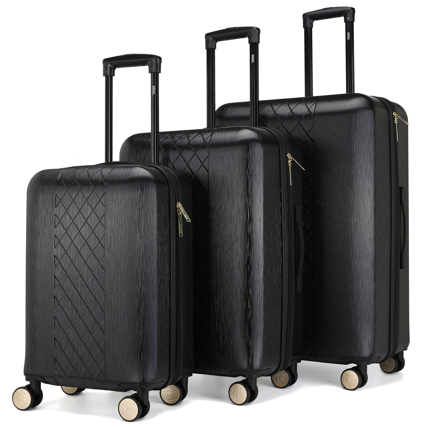 Diamond 3 Piece Expandable Chic Luggage Set-0