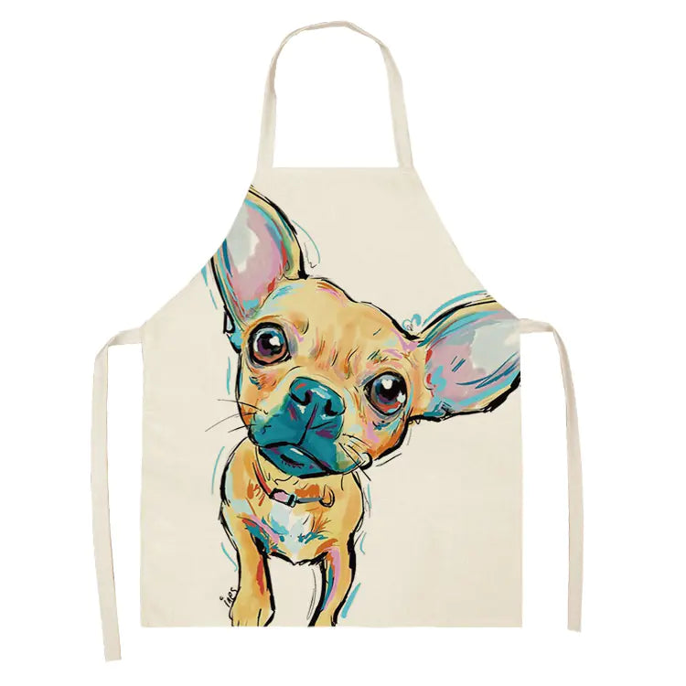 Nordic Polyester Dog Print Apron for Adults
