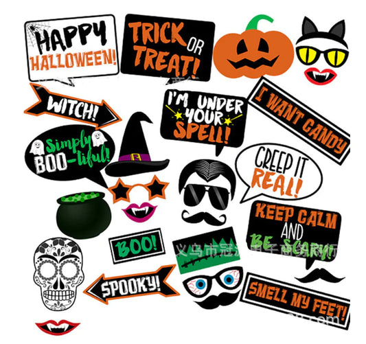 2020 Halloween Creative Props - 28-Piece Photo Set