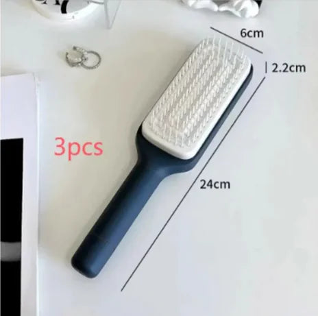 4-in-1 Self-Cleaning Hair Brush