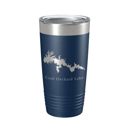 Crab Orchard Lake Map Tumbler Travel Mug Insulated Laser Engraved Coffee Cup Illinois 20 oz-8