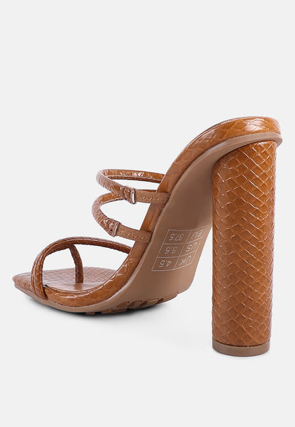 Dandelion High Block Heeled Croc Sandals-4