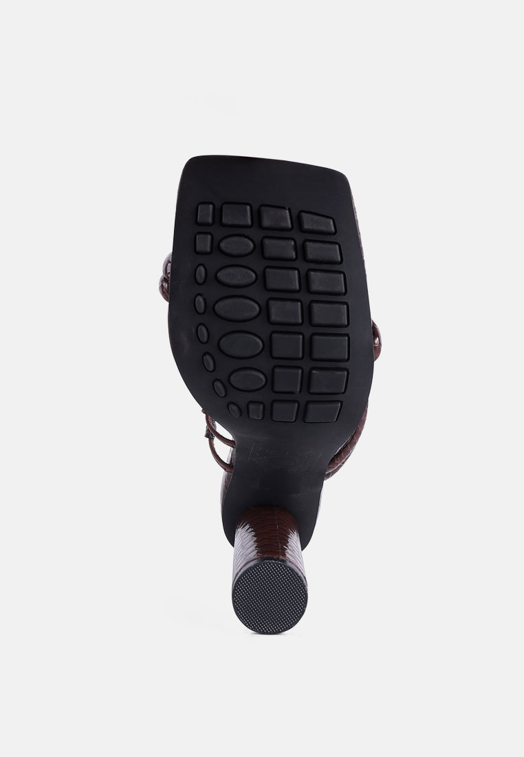 Dandelion High Block Heeled Croc Sandals-1